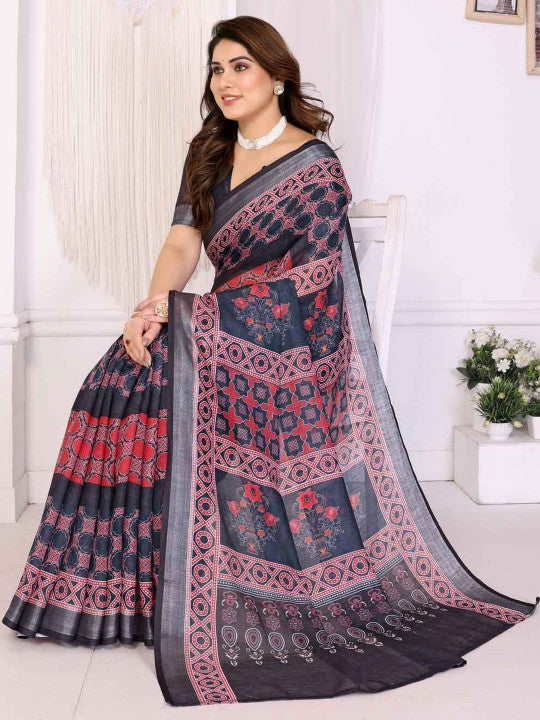Ethnic Motifs Silk Cotton Saree