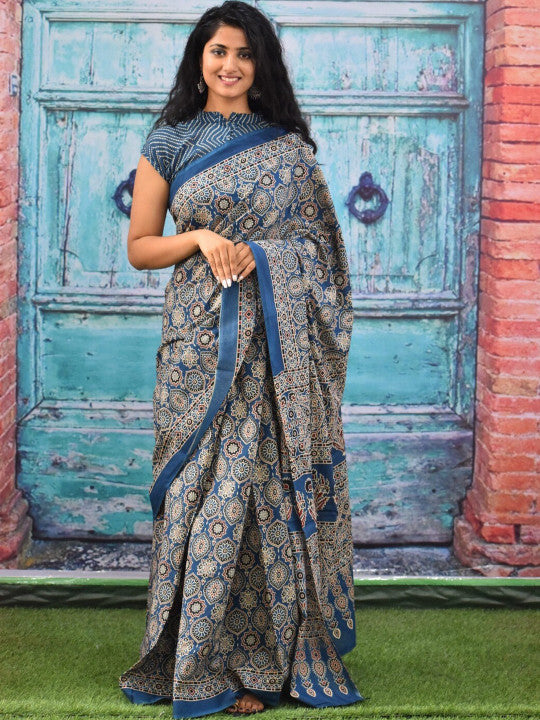 Ajrak Pure Cotton Saree (43729 )