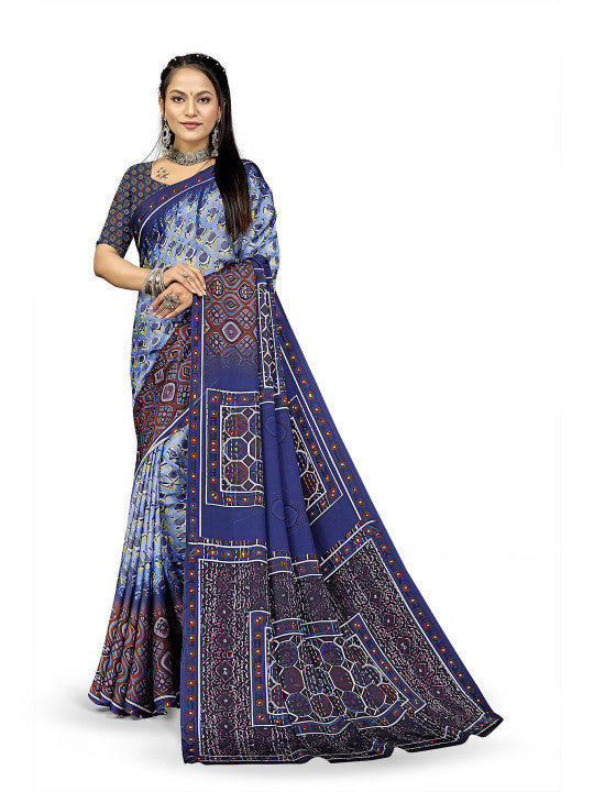 Ajrak Printed Saree.