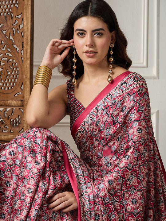 Saree With Blouse Piece.