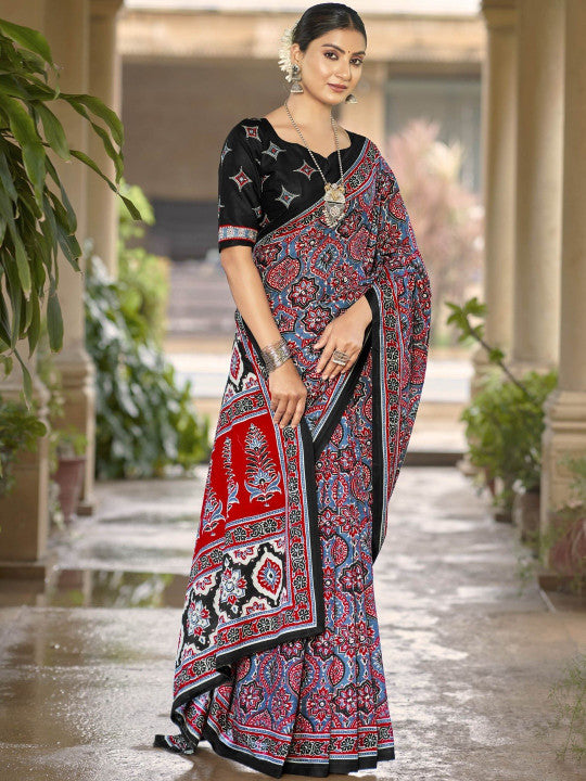Ajrak Printed Bagru Saree (56807 )