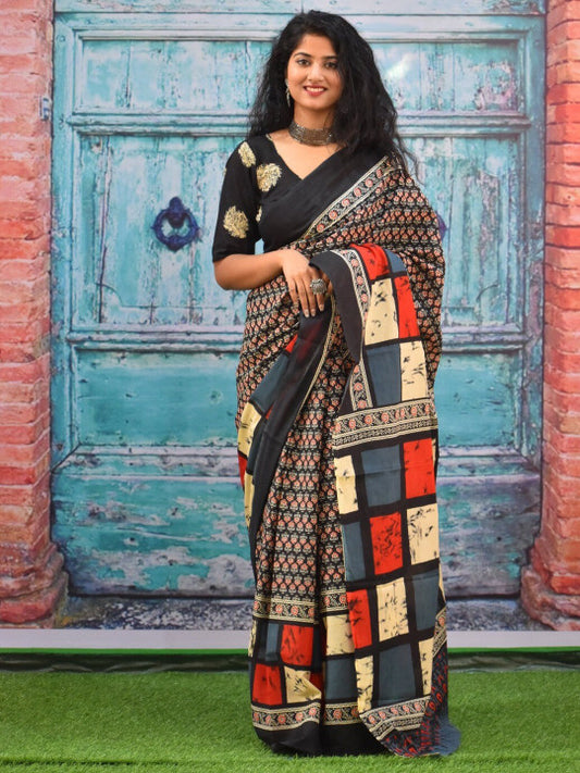 Ajrak Pure Cotton Saree