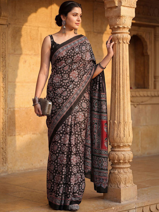 Ethnic Motifs Dabu Saree