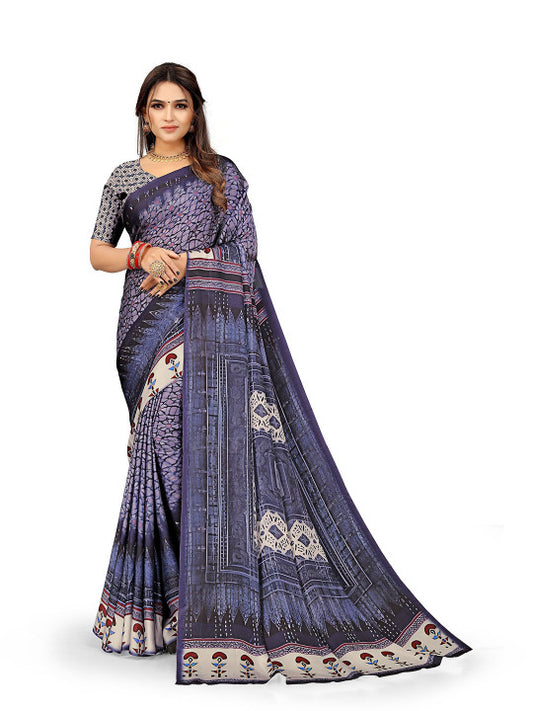 Ajrak Block Saree