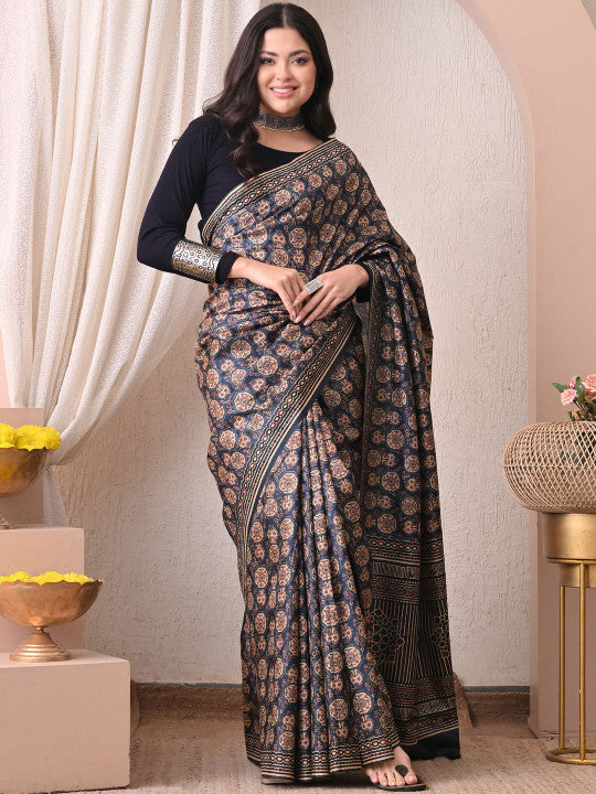 Printed Tussar Sarees